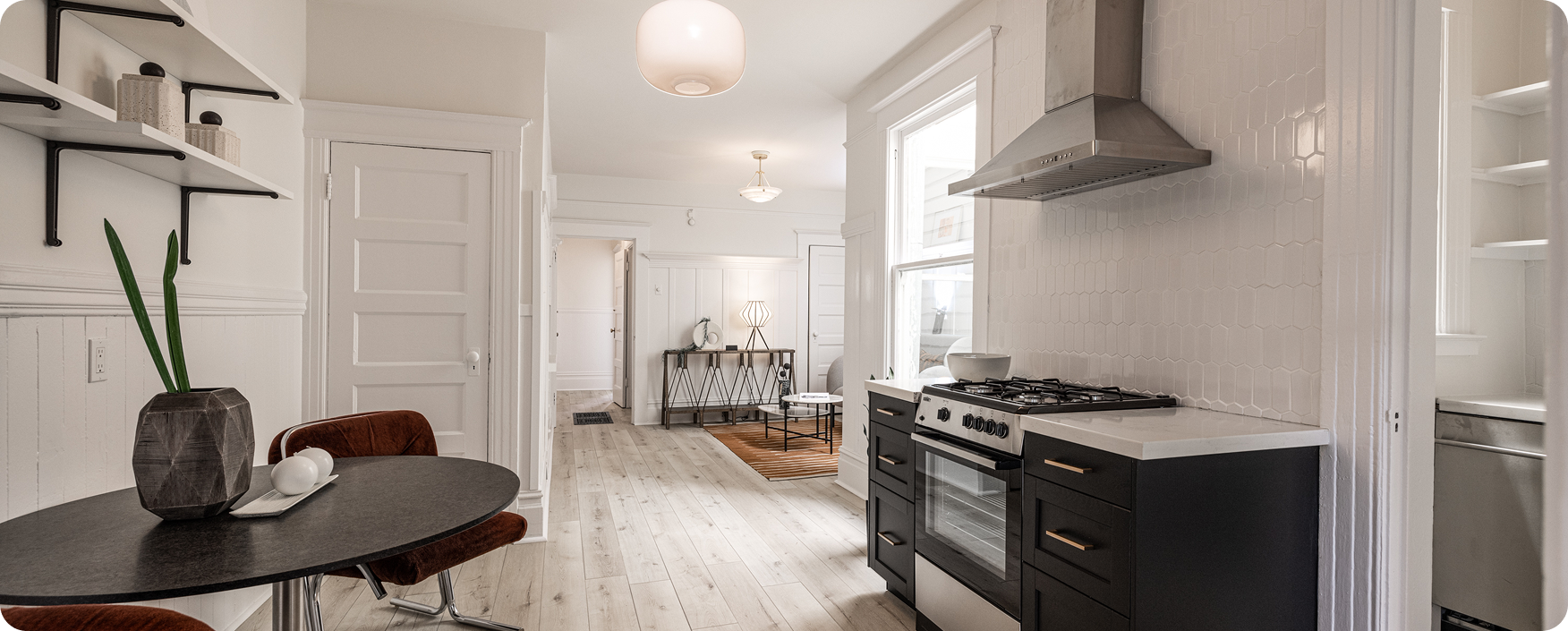 Kitchen with a table and chairs in it